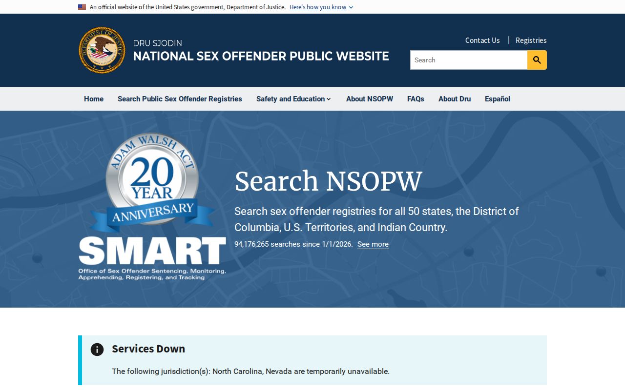 Fairfax County sex offender check through the national registry search